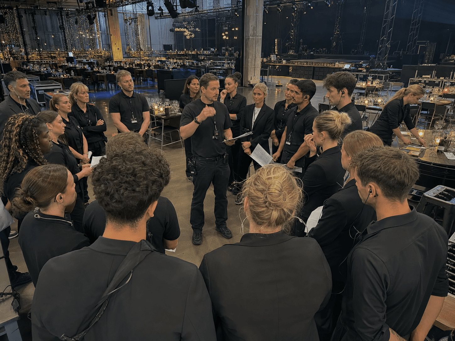 Copenhagen Staff-teamet gennemgår en kommende vagt sammen
